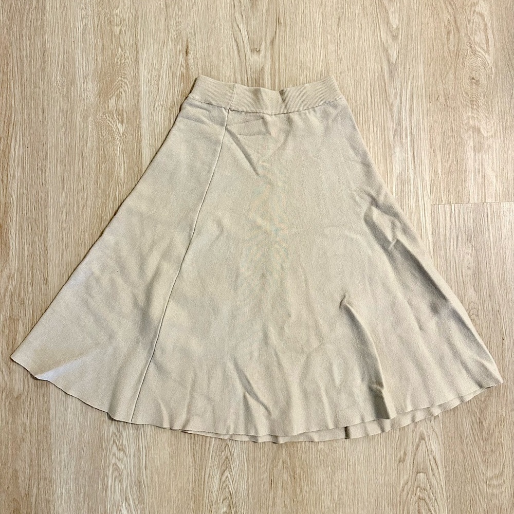 Beige A-Line Skirt from Korea